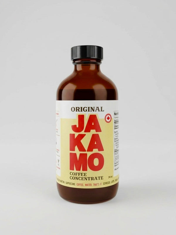 Bottle of Jakamo Coffee Concentrate. The best coffee for you.